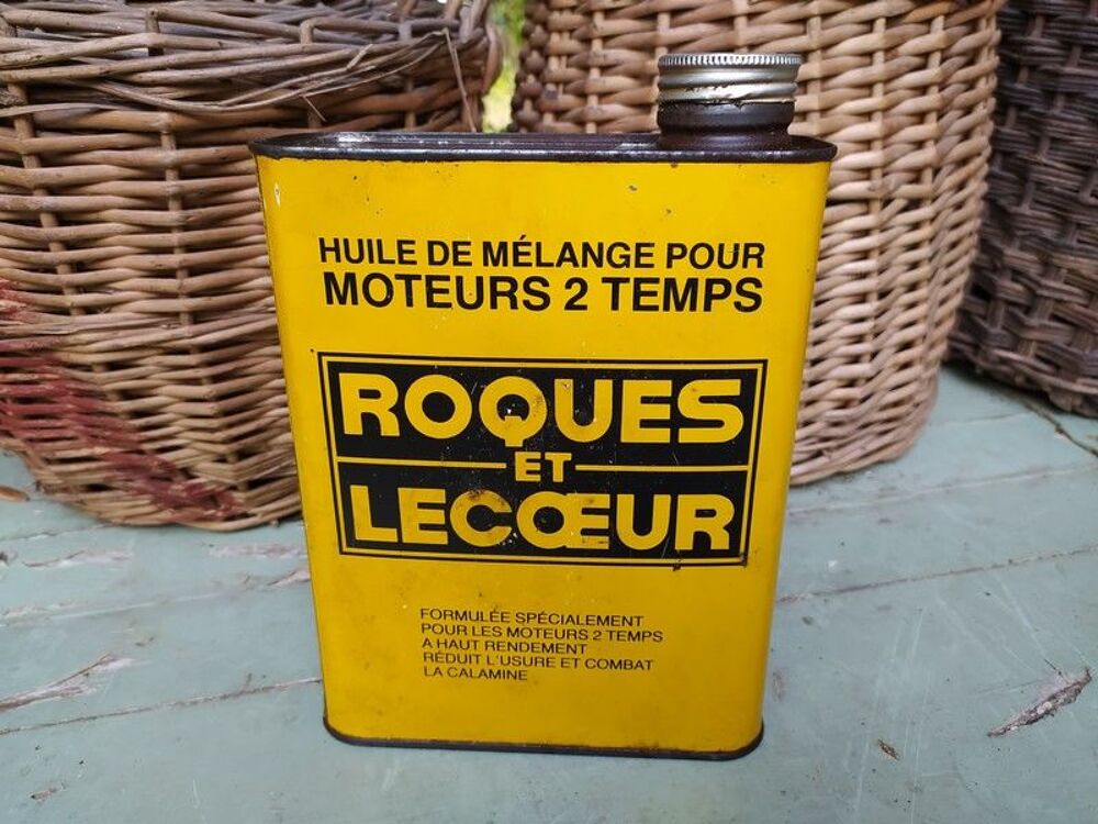 Bidon Publicitaire d'Huile Moteur 2T Roques &amp; Lecoeur 