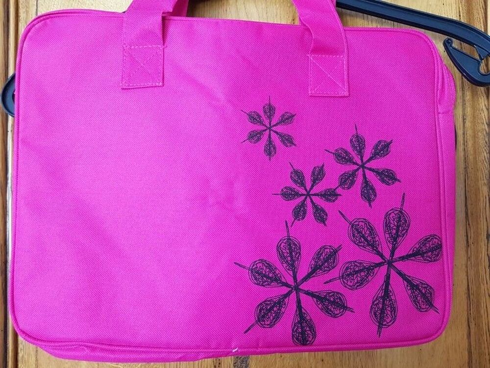 Sac rose fleuri pour pc ou tablette mesure 39 cm sur 28 cm n Maroquinerie