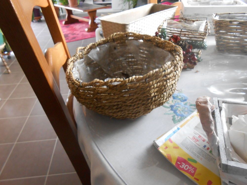 cache-pots en corde, osier bois : toutes tailles : compo No&euml; Jardin