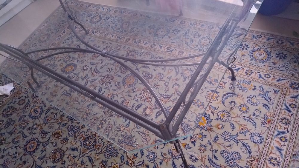 table en verre et fer forg&eacute; Meubles