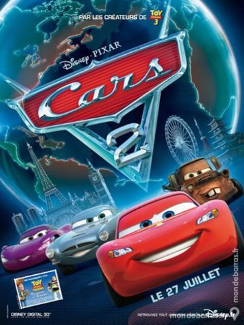 CARS 2 - Vritable Affiche de Cinma Disney  50 Maisons-Alfort (94)