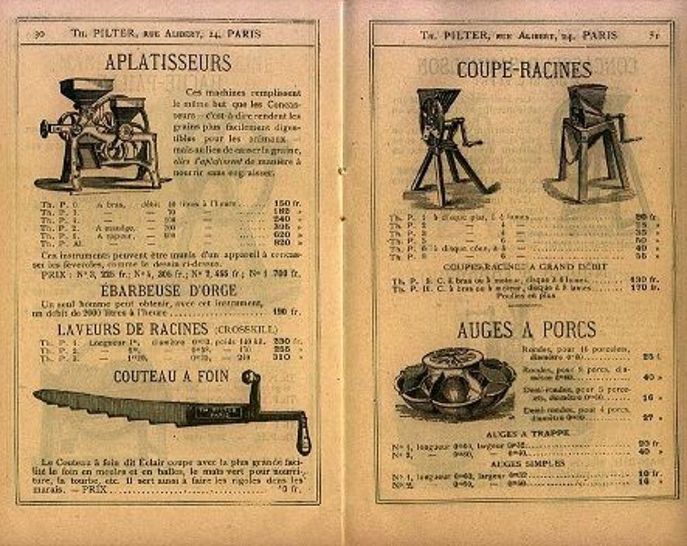 Couteau &agrave; foin fin 19&egrave;me acier forg&eacute; Dcoration