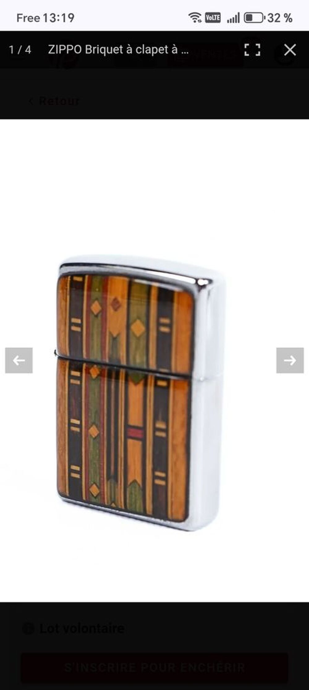 Zippo marqueterie sous r&eacute;sine 