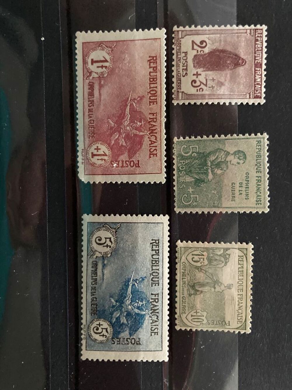 S&eacute;rie timbres orphelins de guerre 1917 du 141a 155 neufs ** 