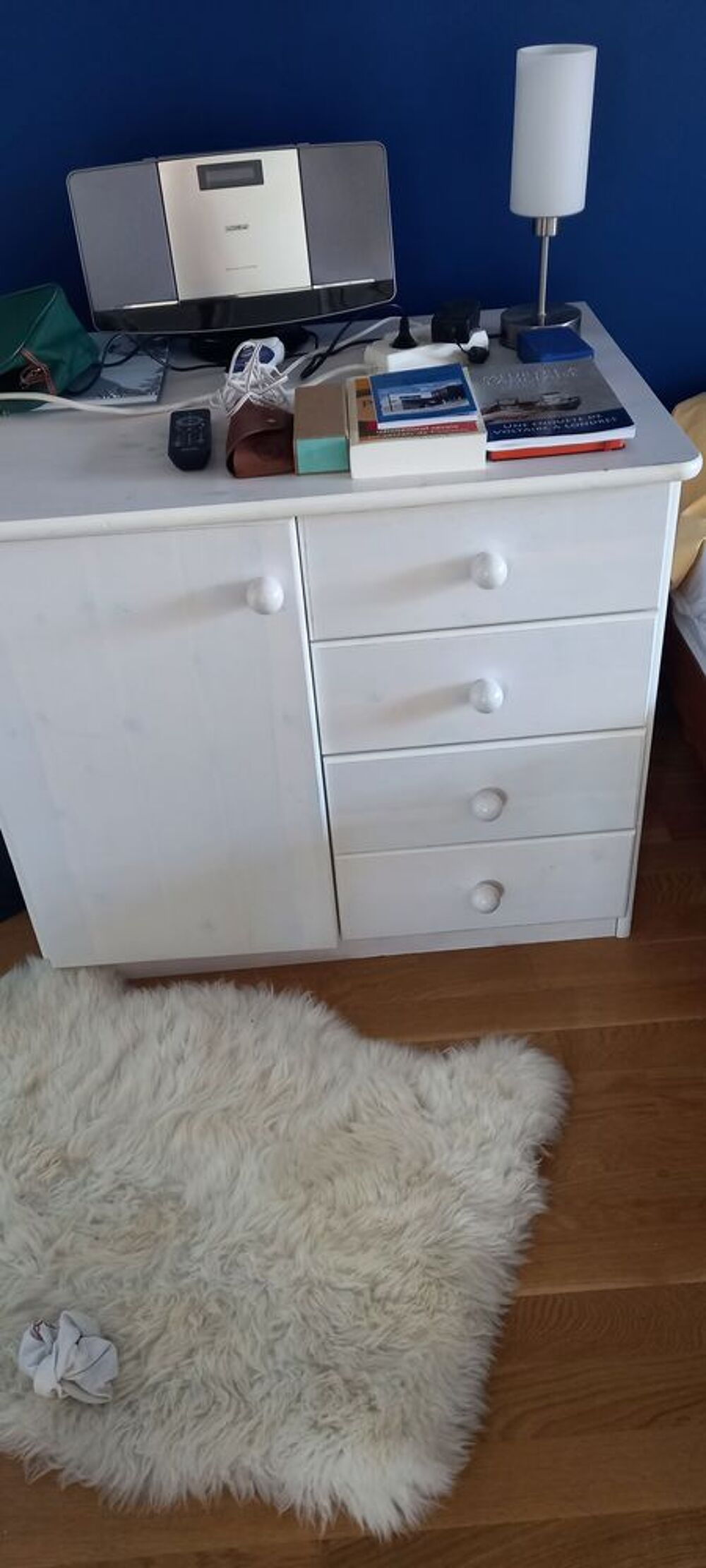 Commode pin massif blanche Meubles