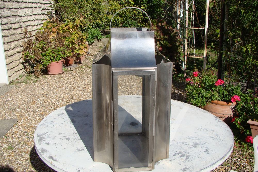 Grande Lanterne / photophore en acier Hauteur 60 cm Décoration