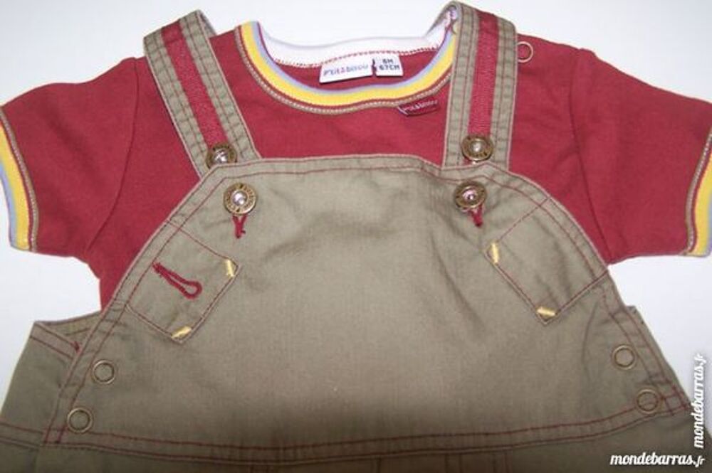 salopette b&eacute;b&eacute;avec tee-shirt T 6 mois/67 cm Vêtements enfants