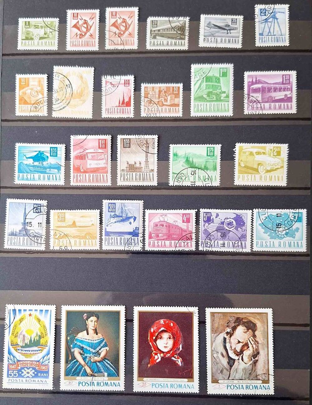 S&eacute;rie de timbres de collection de Roumanie A 