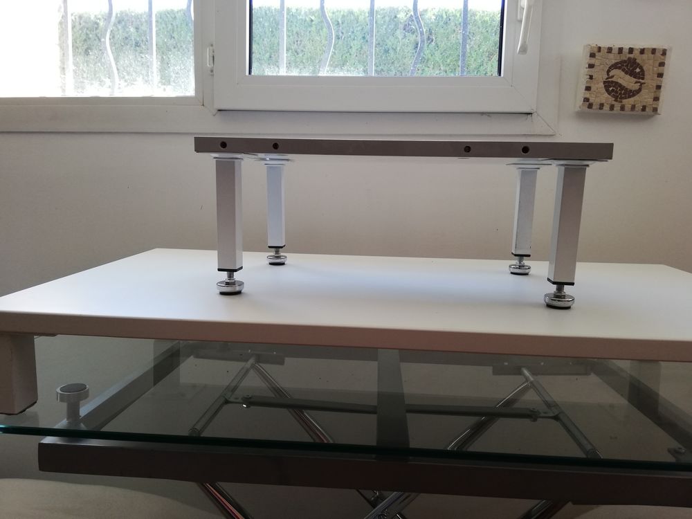 SUR&Eacute;LEVER - PIEDS (4 u) ACIER - BLANC - QUALIT&Eacute; - SOLIDIT&Eacute; Bricolage