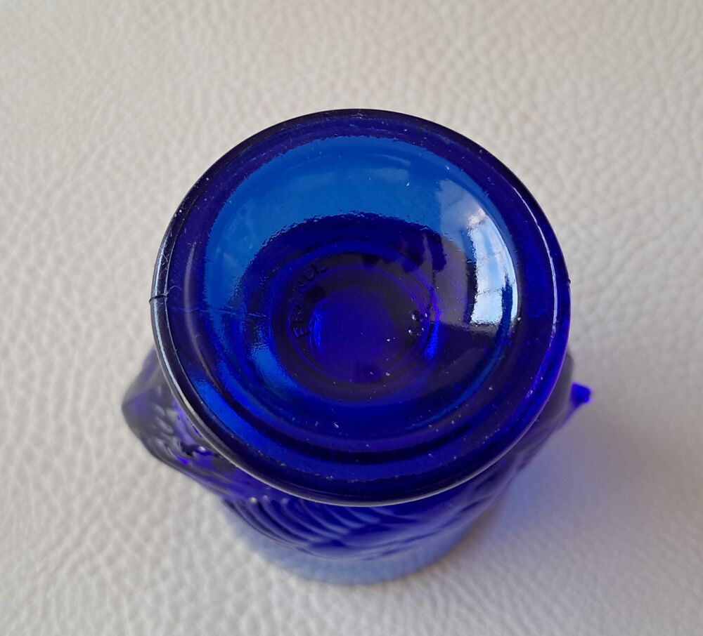 lot de 2 coquetiers poule en verre bleu Cuisine