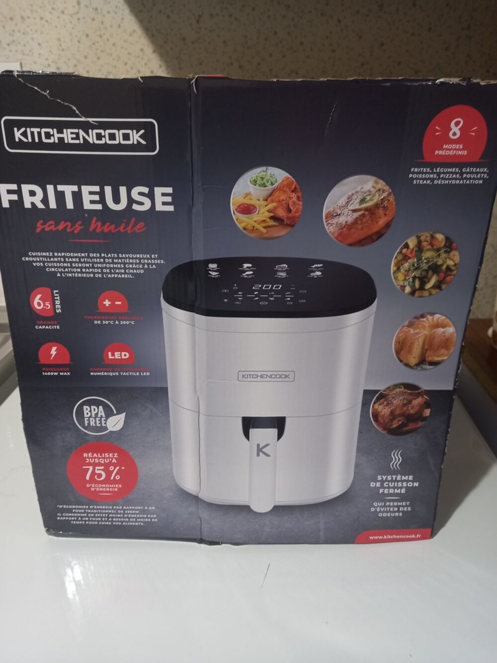 Friteuse sans huile KitchenCook - 8 modes - LED Electroménager
