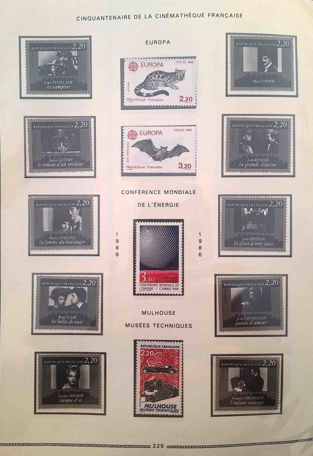 S&eacute;rie de timbres de collection de France F7 