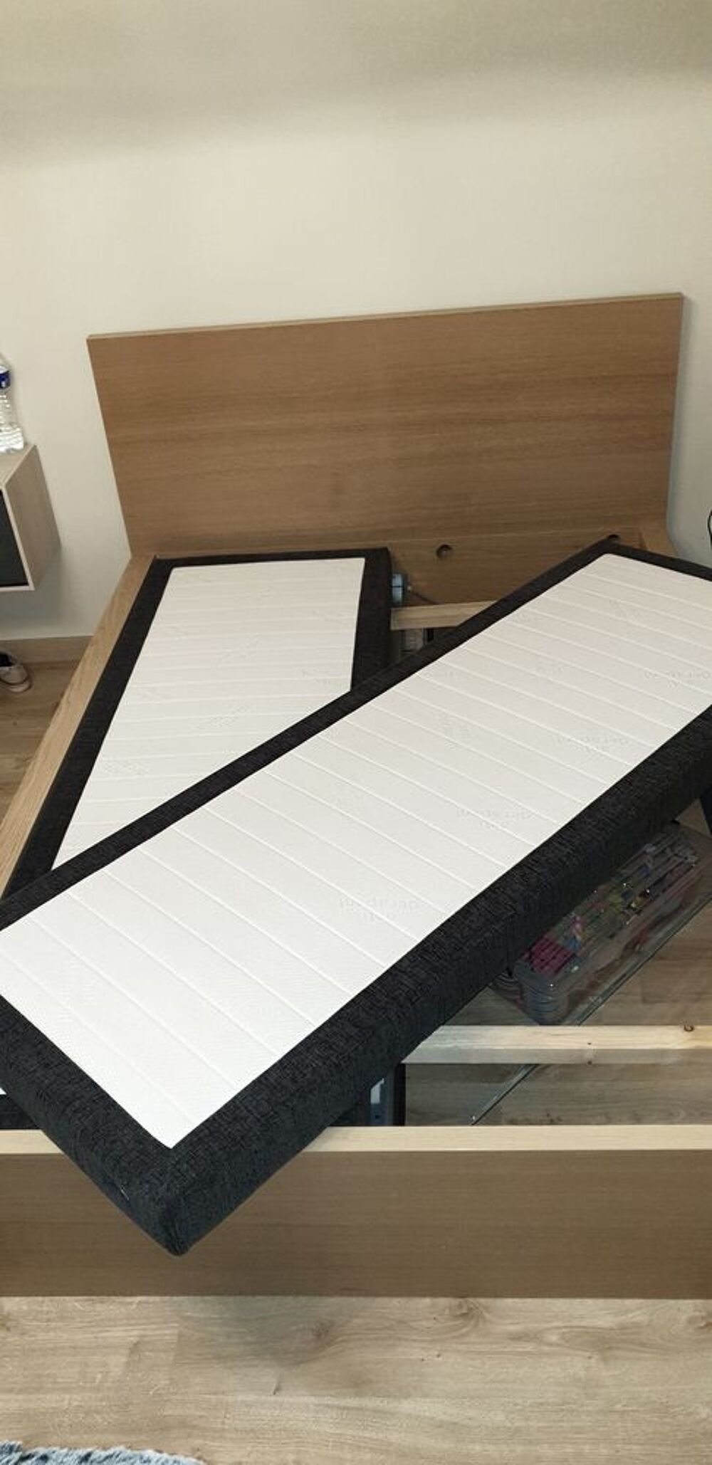 Sommier Tapissier &agrave; lattes encastrable 2x70x200 Meubles