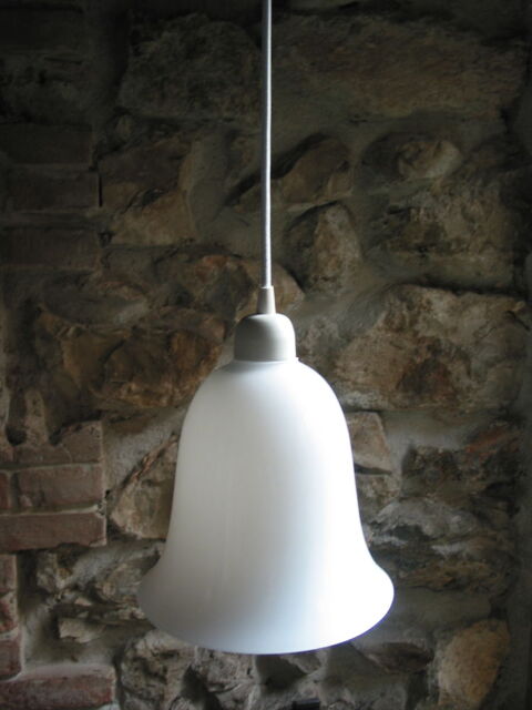 Lustre suspension art déco vintage 1950 tulipe cloche avec c 65 Marseille 13 (13)