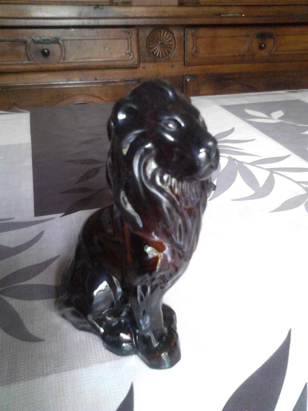Ancienne bouteille de collection avon en forme de lion 