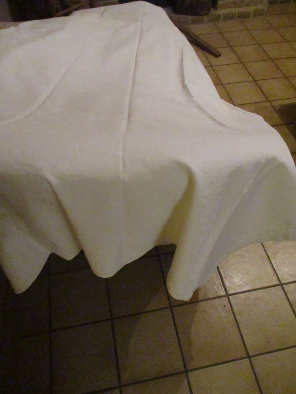 drap blanc en coton 1 m 90 x 1 m 60 environ Dcoration