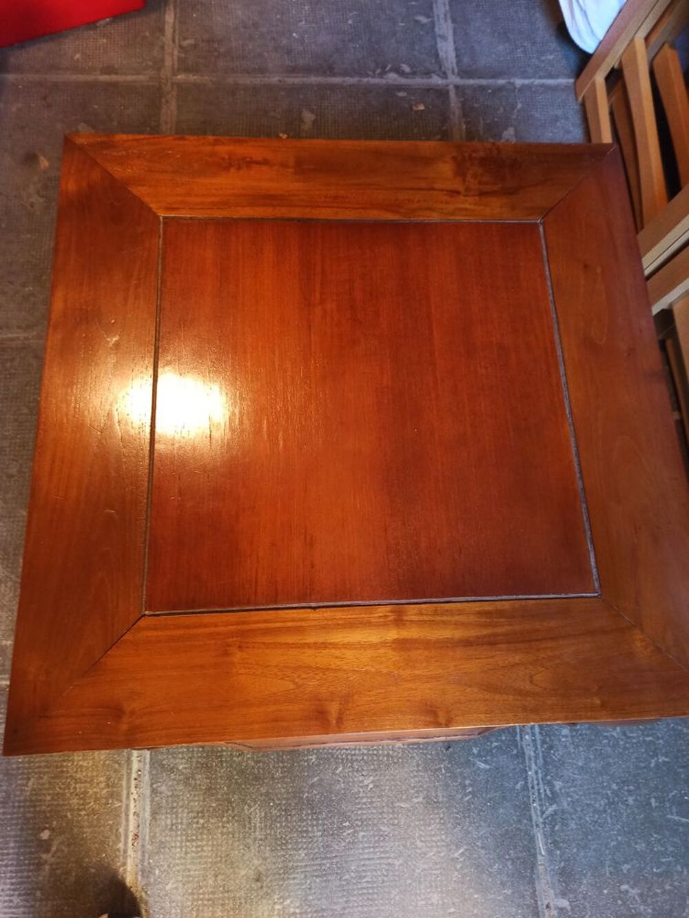 Table 60X60 Majong en Teck vernis Meubles