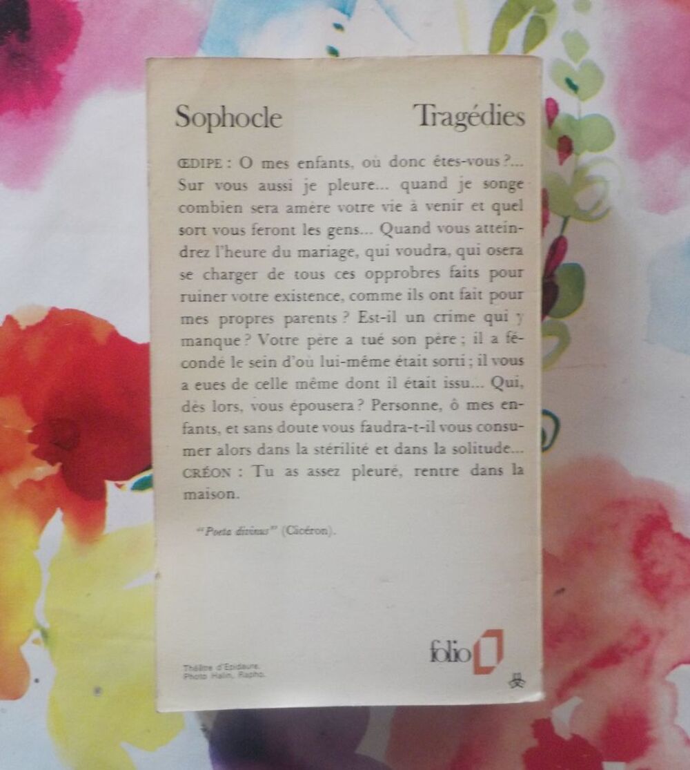 TRAGEDIES de SOPHOCLE Ed. FOLIO n&deg;360 Livres et BD