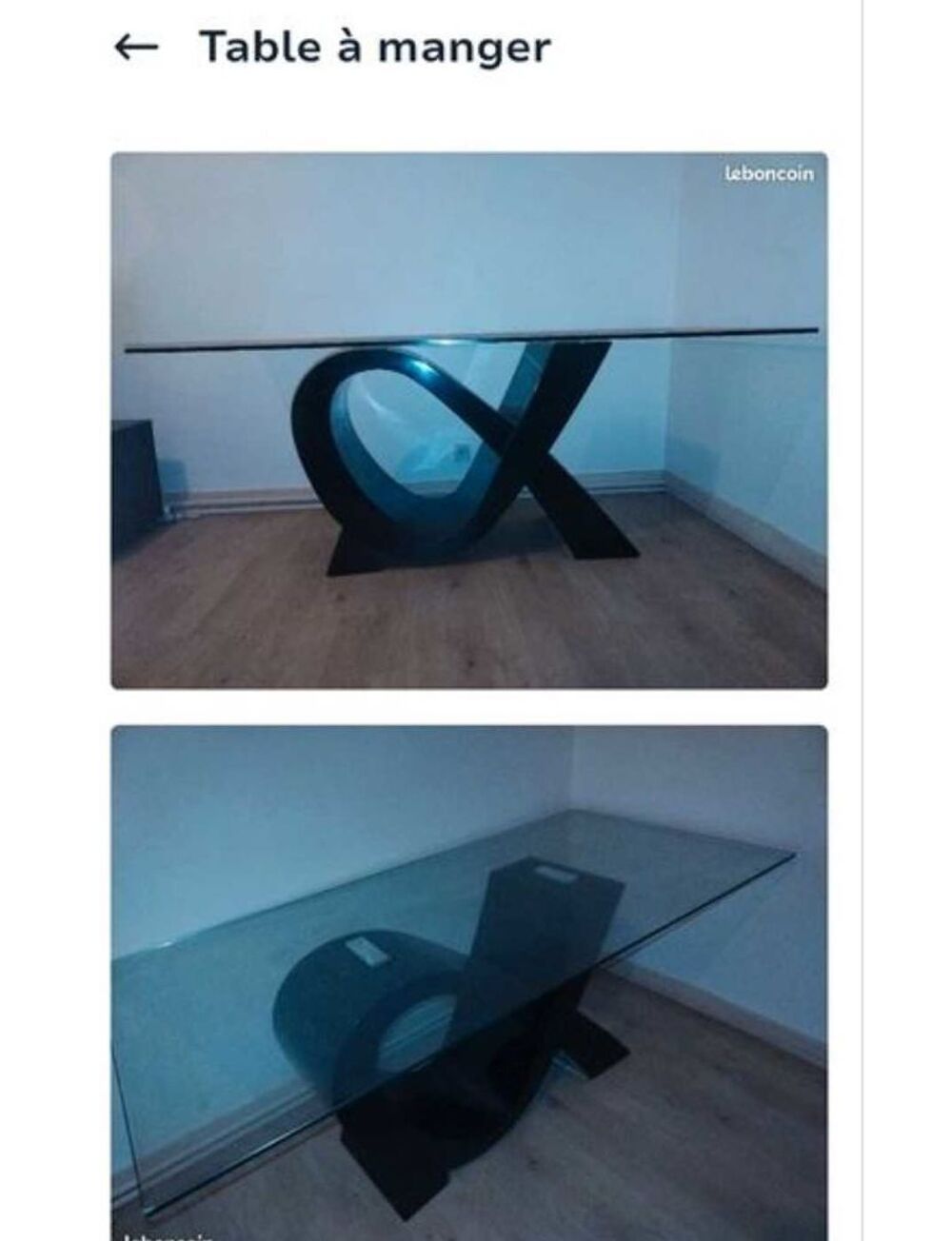 une table &eacute;l&eacute;gante en verre Meubles