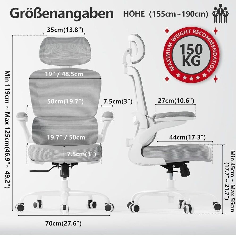 Chaise de bureau ergonomique TRALT €" comme neuve Meubles