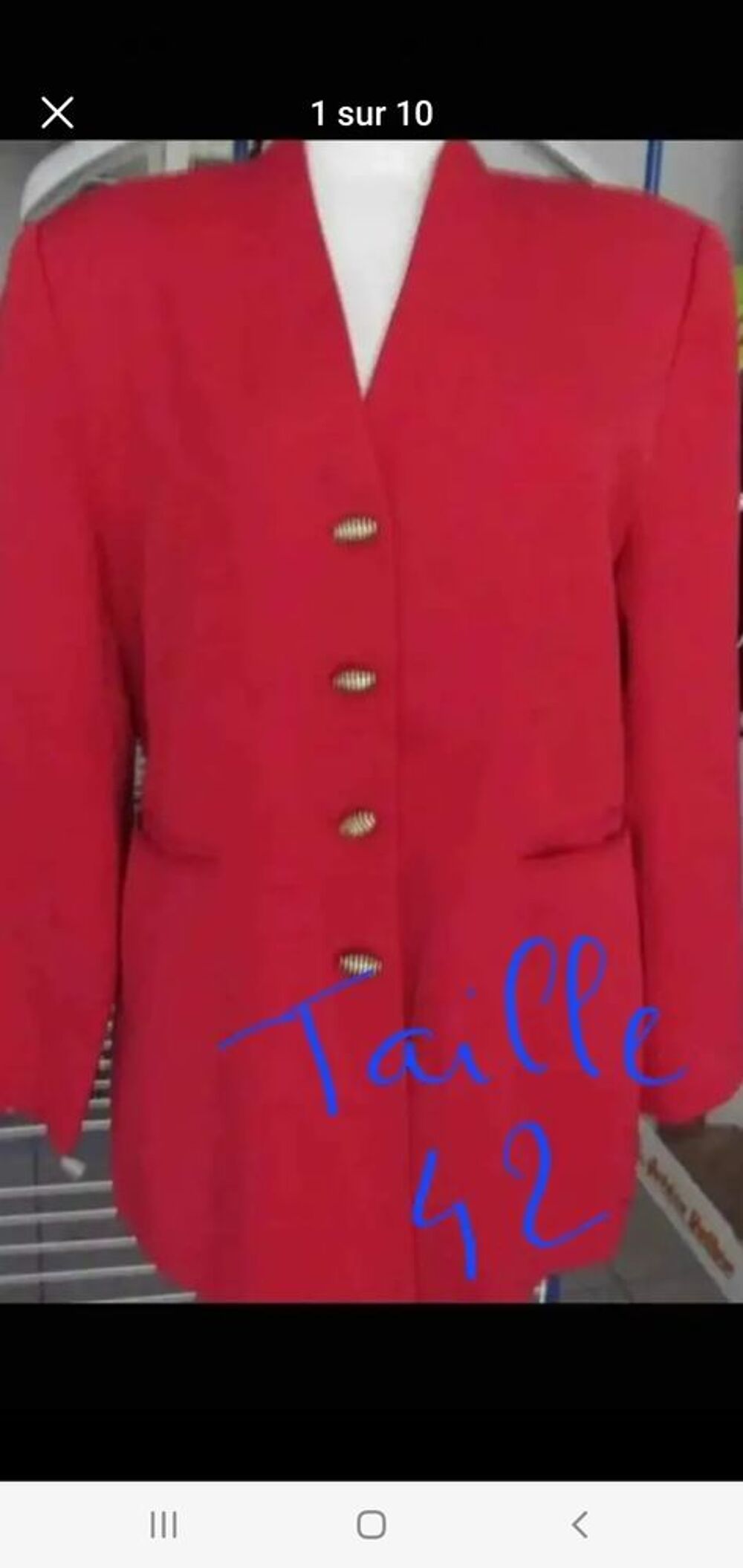 veste rouge taille 43 Vtements