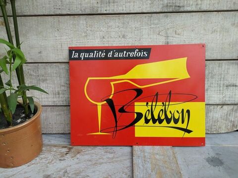 Plaque Tôle Publicitaire Vin Bélébon Vintage Bistrot 80 Loches (37)