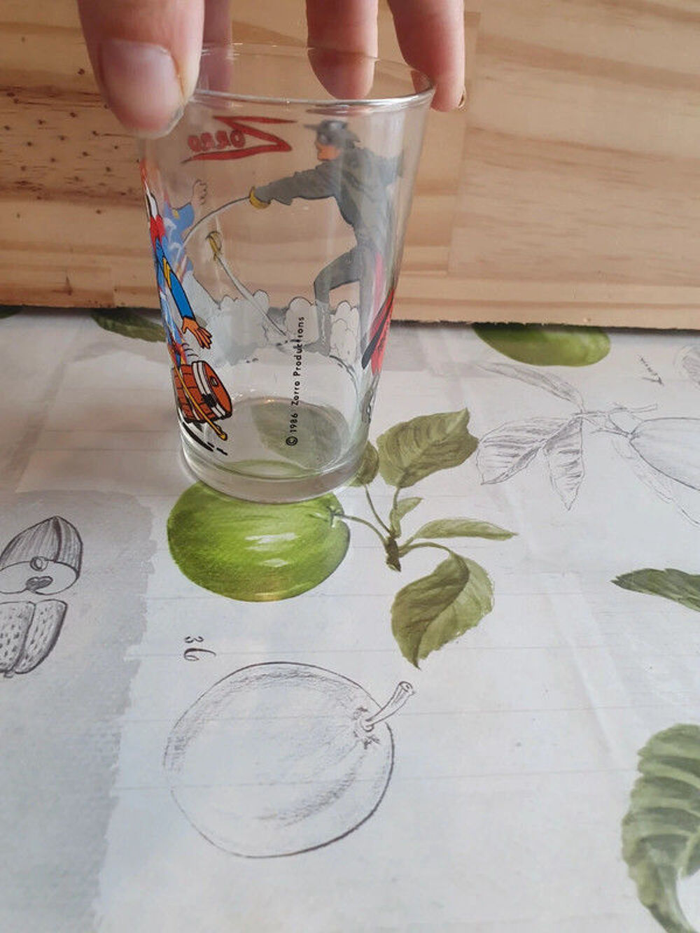 verre Zorro vintage 
made in france Décoration