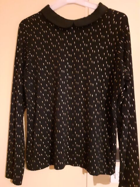 Tee-shirt noir et brillant dor� Taille L 6 Grisolles (82)