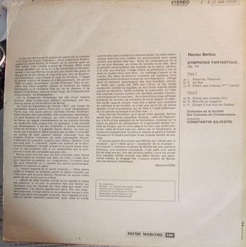 HECTOR BLERIOZ / CONSTANTIN SILVESTRI / DISQUE VYNIL 33 TOUR CD et vinyles