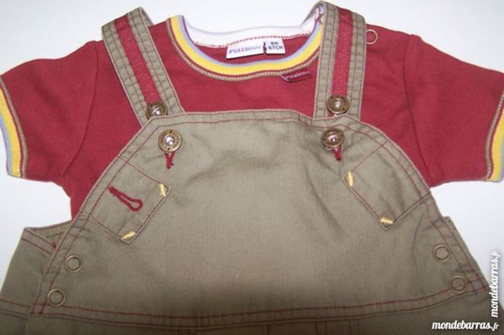 salopette b&eacute;b&eacute;avec tee-shirt T 6 mois/67 cm Vtements enfants