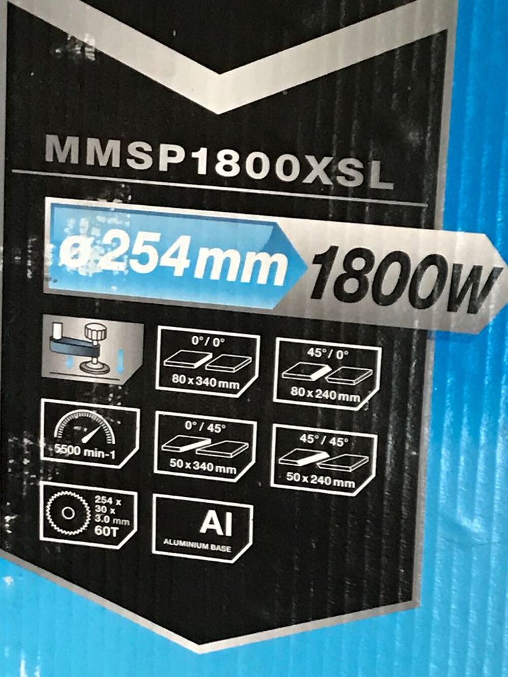 scie &agrave; onglet radiale Mac Allister MMSP1800XLR 254m/m+ suppo Bricolage