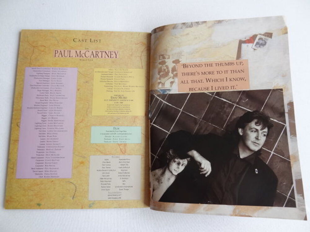 FAIRE OFFRE The Paul McCartney World Tour Program Book 1989 Livres et BD