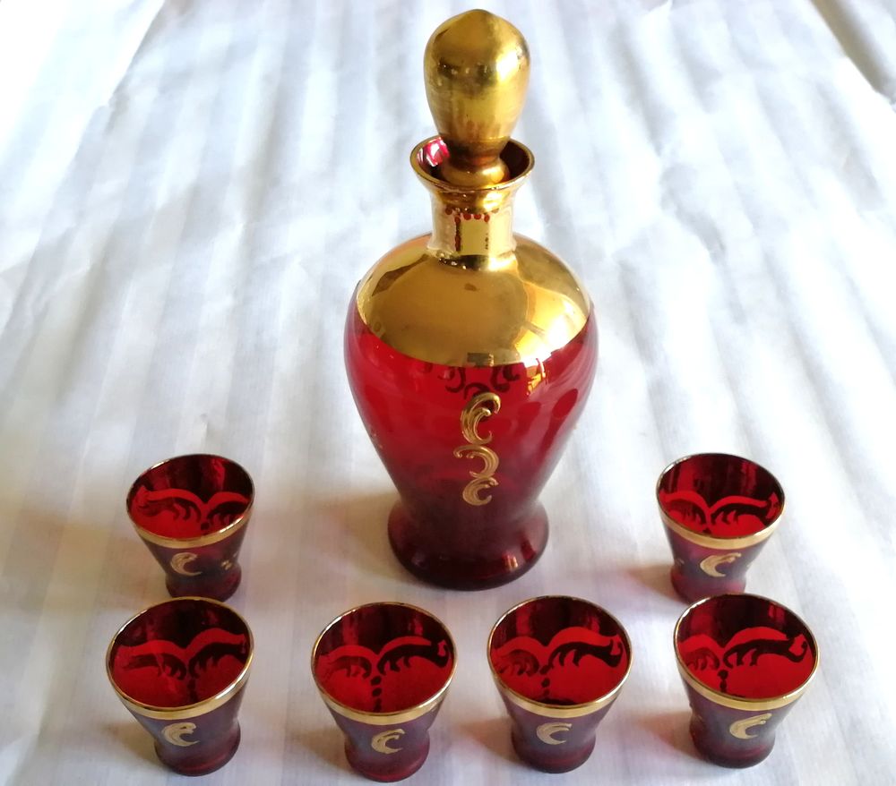 service &agrave; liqueur Murano Décoration