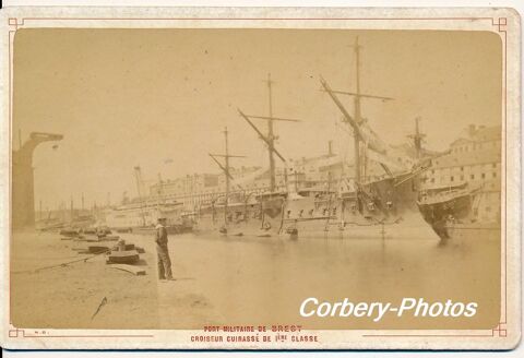 Photographie Bateau Croiseur Cuirassé Port de Brest 1880 Brest (29)