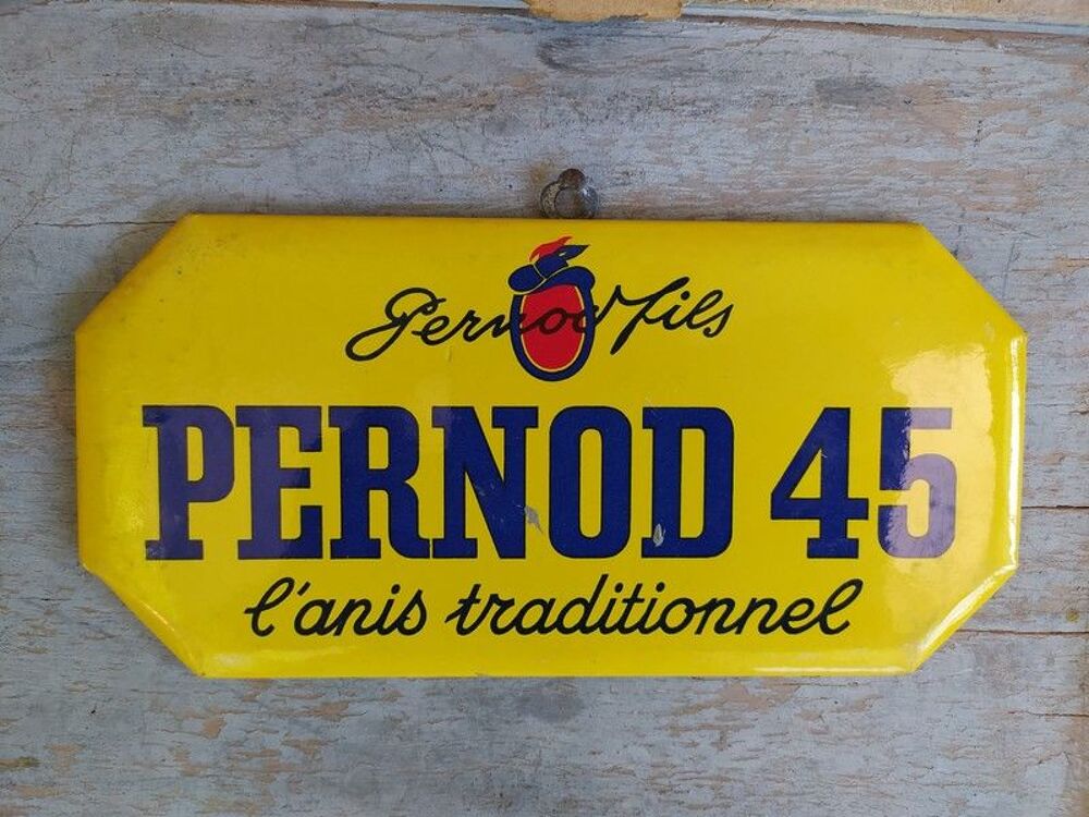 Rare Plaque Glacoide Pernod 45 / Pastis Anis 