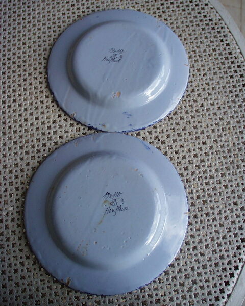 Paire assiettes anciennes Honfleur peintes main  15 Roquefort-les-Pins (06)