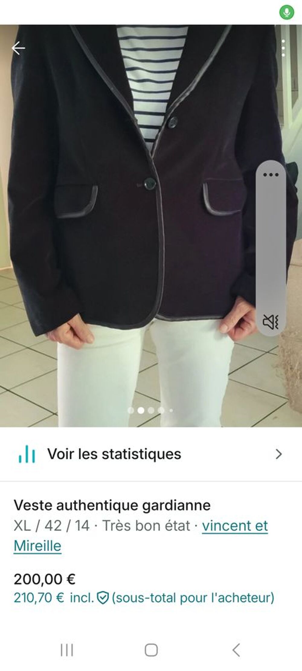 Veste authentique gardianne Vêtements