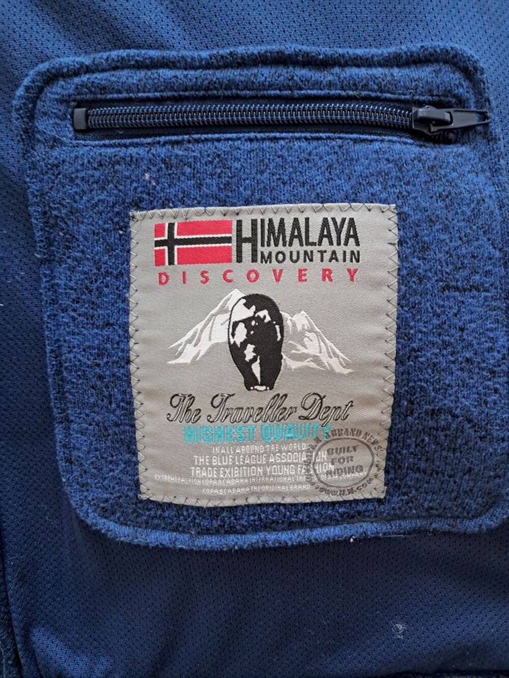 Veste polaire unisexe bleue doubl&eacute;e. Himalaya Mountains. T L Vêtements