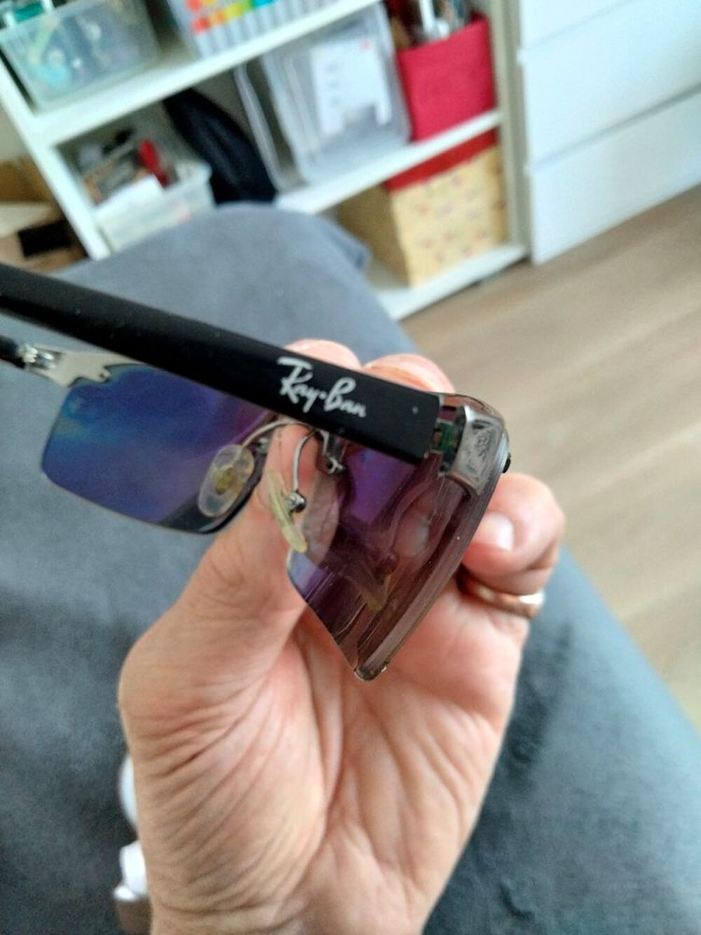 Lunette de soleil polaris&eacute;e Rayban authentique vintage Maroquinerie