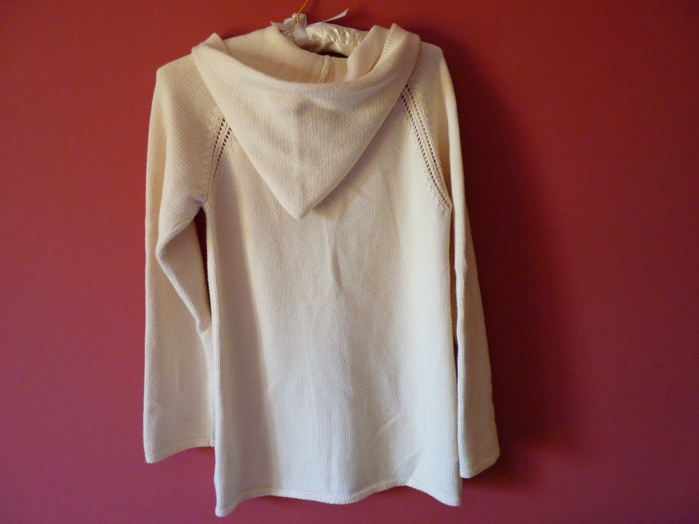 Gilet long laine Fille Petit Bateau 12 ans Manteau &eacute;cru capu Vêtements enfants