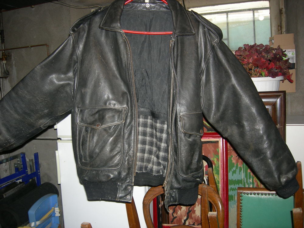 blouson cuir noir Vêtements