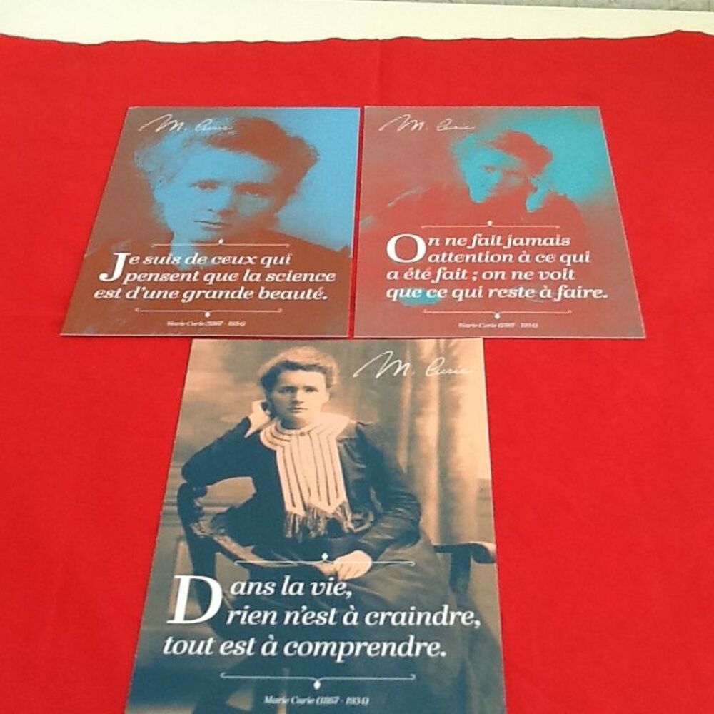6 CARTES POSTALES Marie CURIE 