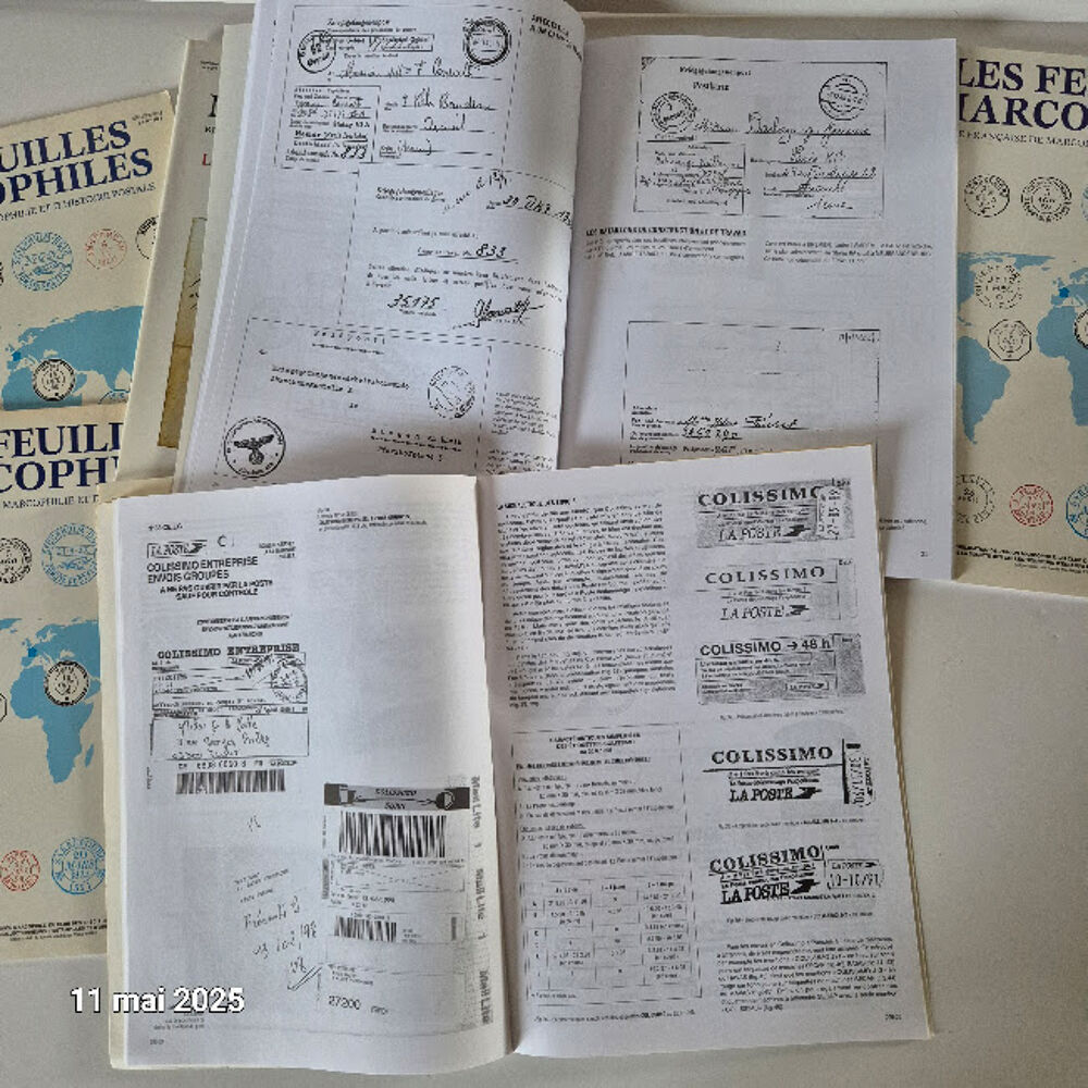 Lot de 7 feuilles marcophiles, philat&eacute;lie , histoire des obl 