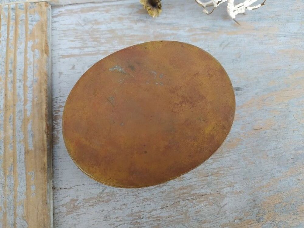 Ancienne Boite &agrave; Bijoux Bronze Laiton Gravure XIX&egrave;me 