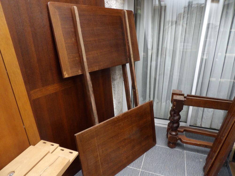 TABLE MONASTERE en CHENE MASSIF de 105 x 190 cm avec 2 rallo Meubles