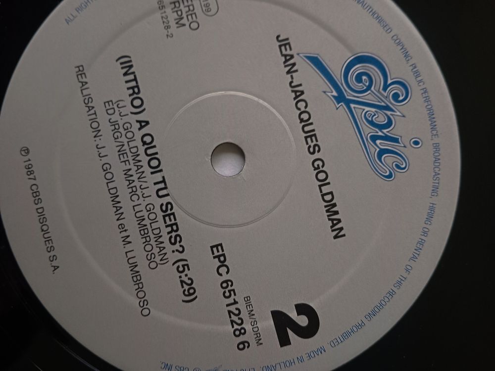 Maxi 45 tours J.J GOLDMAN L&agrave;-Bas CD et vinyles