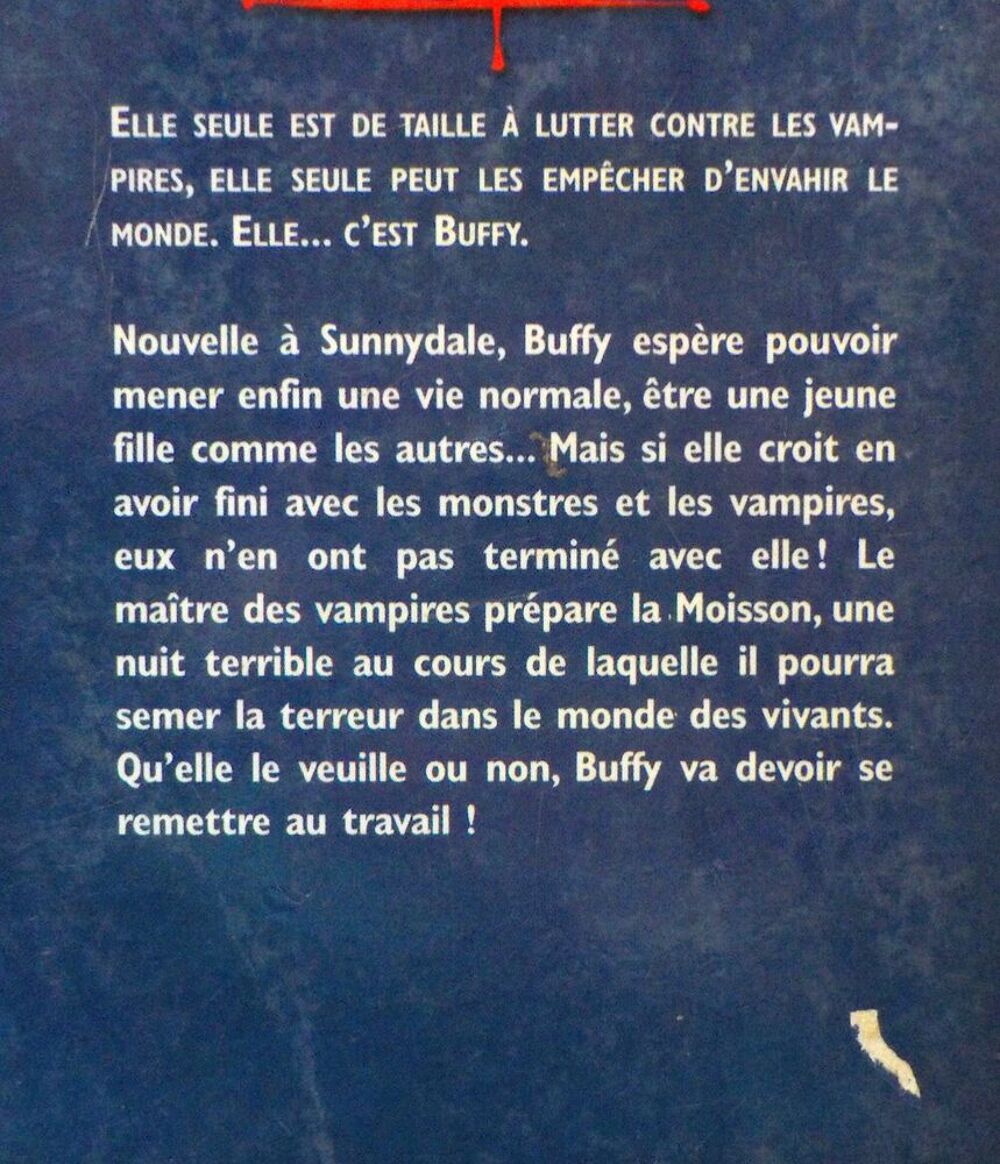 BUFFY CONTRE LES VAMPIRES - LA MOISSON Ed. Pocket Junior Livres et BD