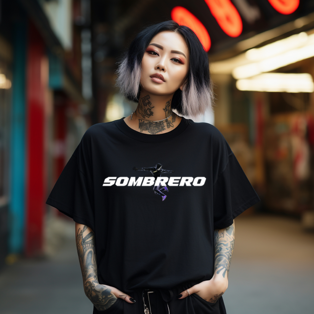 T-shirt streetwear oversize noir SOMBRERO - coton &eacute;pais 270g Vêtements