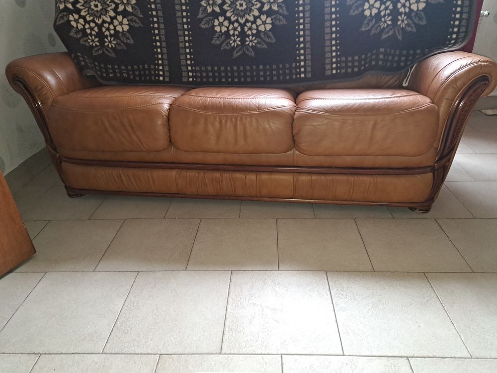 Canap&eacute; Bois massif et cuir Gold (3 ou 4 places) Meubles