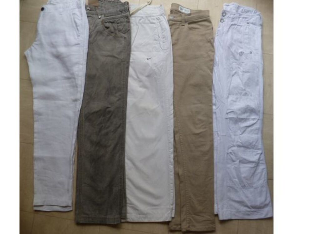 3 jeans + 5 pantalons lin + coton - 36 et 38 - zoe Vêtements